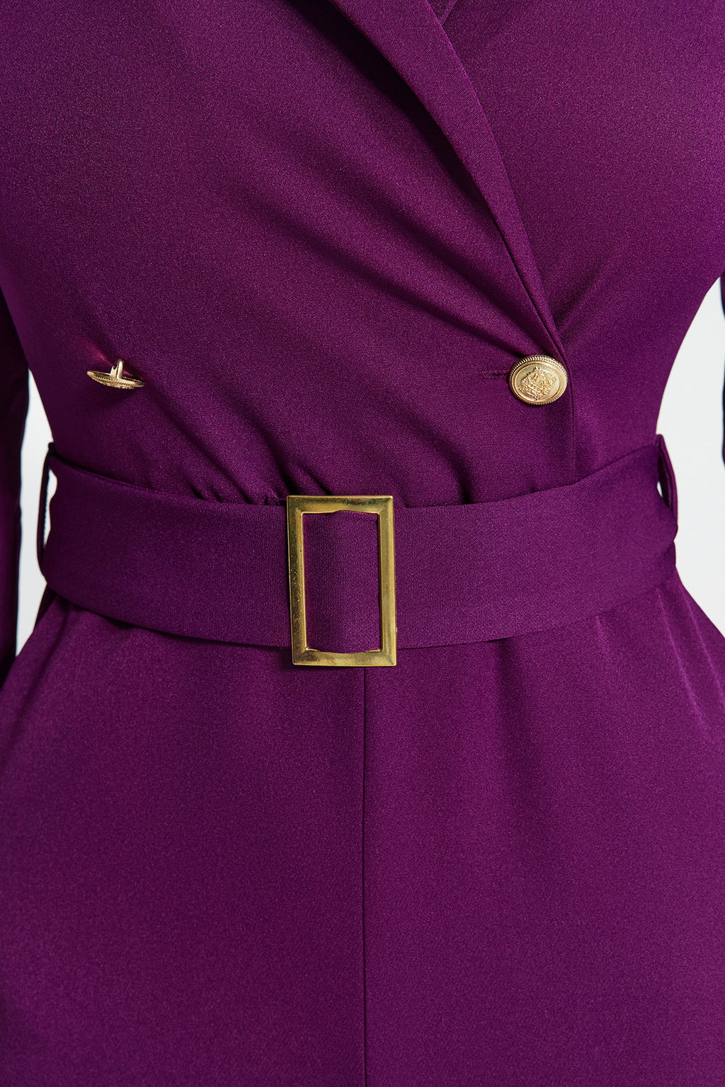 TRENDYOLMILLA Kemerli Kruvaze Yaka Dokuma Tulum TWOAW23TU00017 фото 5