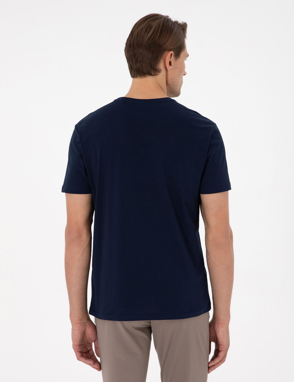 Beyaz-Lacivert-Siyah 3l_ Slim Fit %100 Pamuk Bisiklet Yaka Basic Ti__rt Paketi - Pierre cardin фото 6