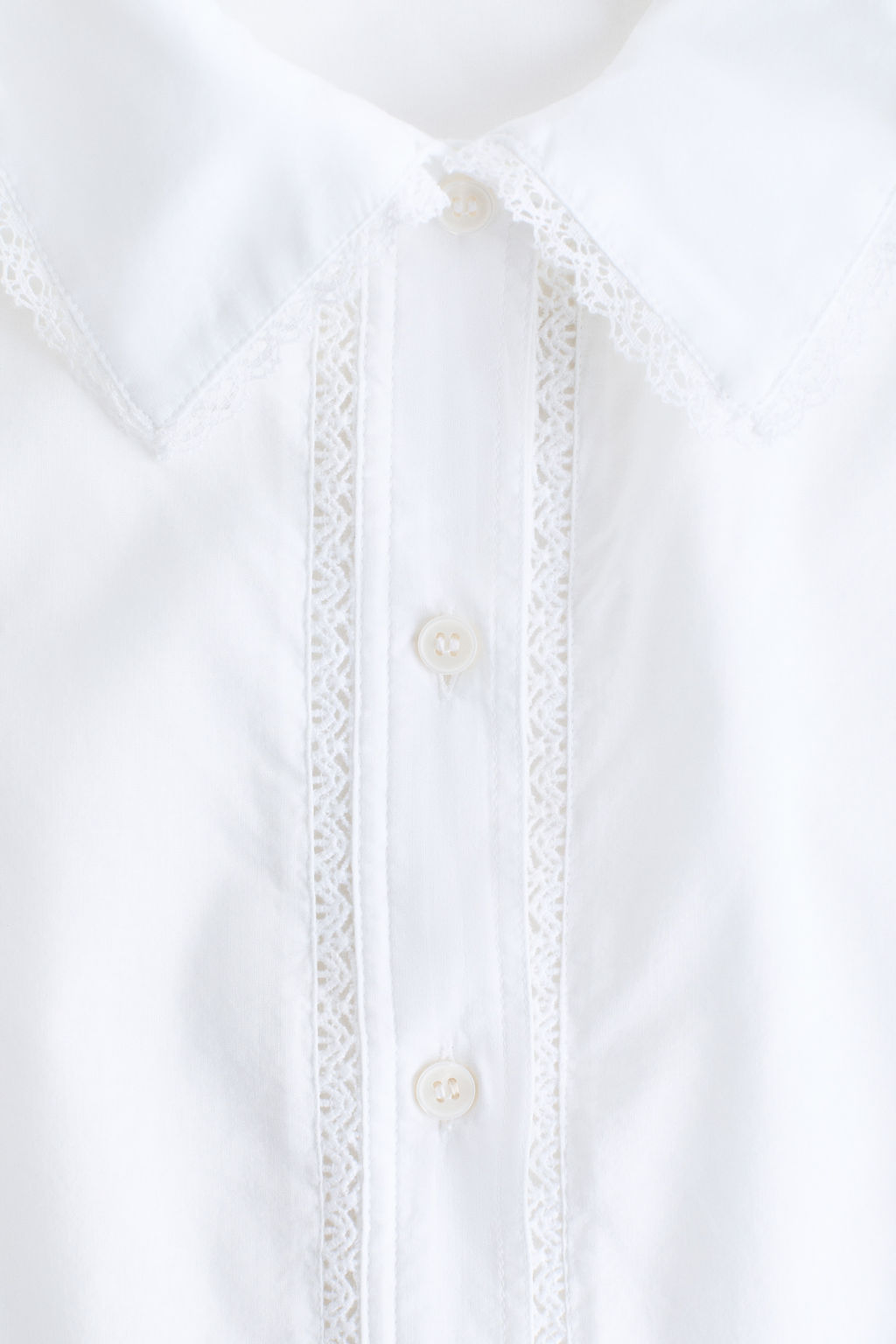 Camisa de algod?n con ribete de encaje - H&m фото 5