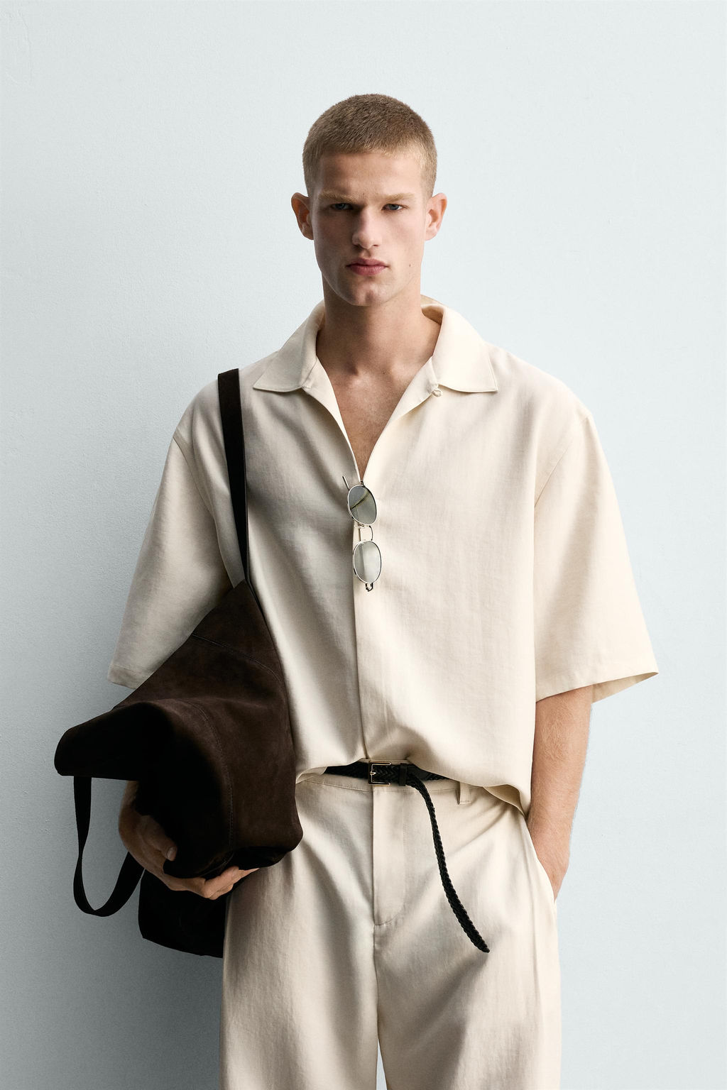 CAMISA FLUIDA RELAXED FIT / Crudo medio - Zara фото 2