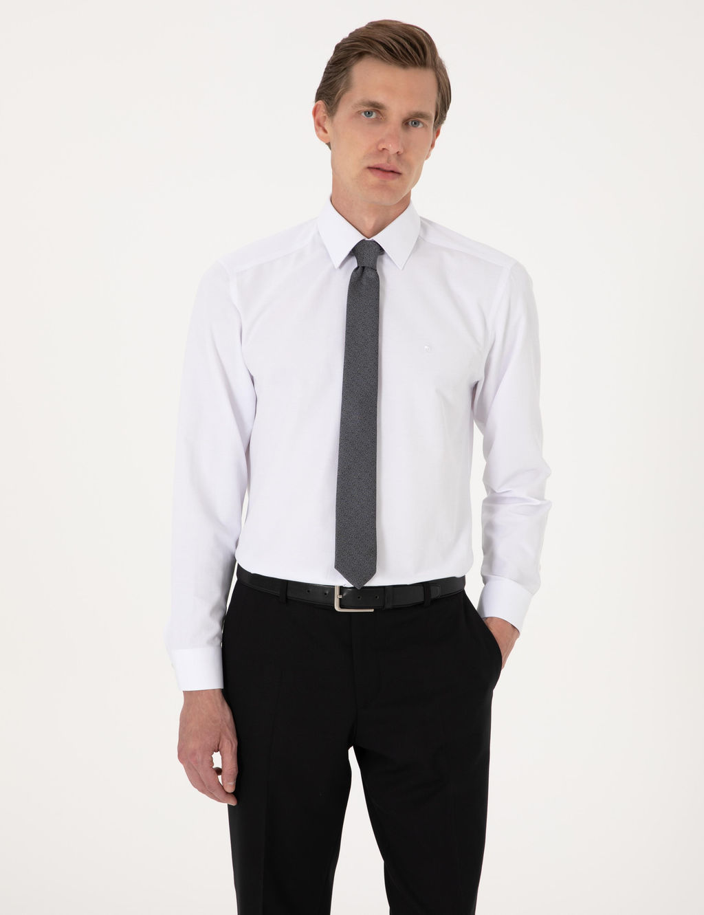 Beyaz Regular Fit Uzun Kollu Basic G_mlek - Pierre cardin фото 4