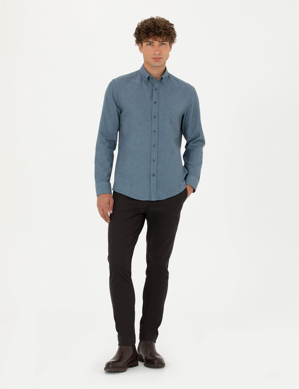 Рубашка Pierre Cardin Slim Fit синяя