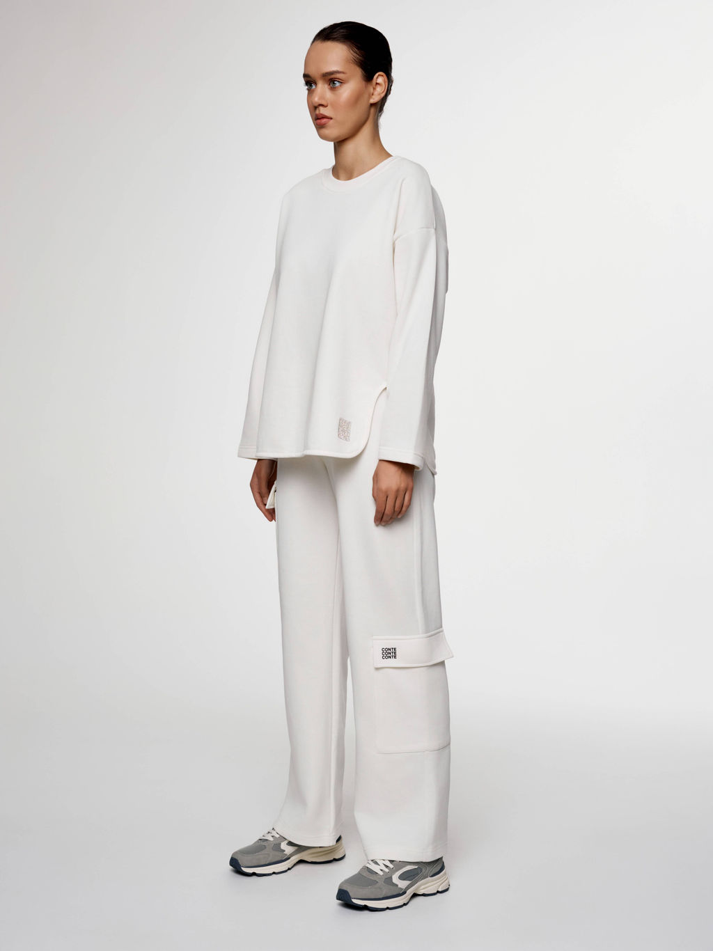 CONTE Брюки из футера с накладными карманами LBK 2584 off-white - Conte elegant фото 10