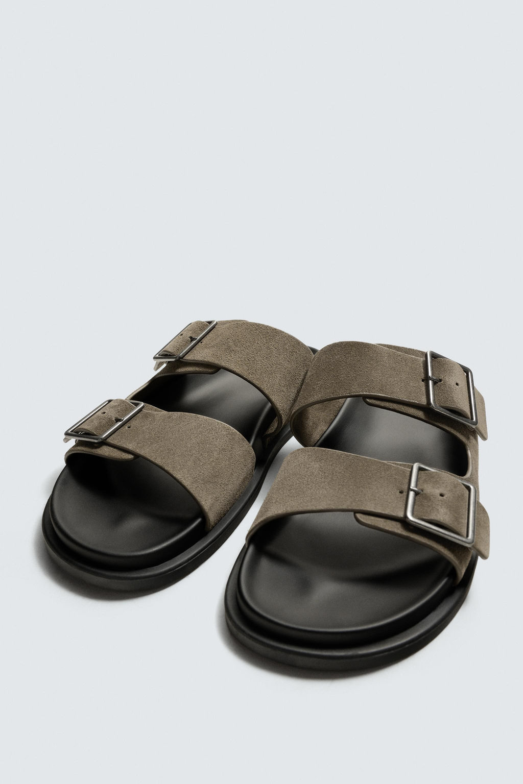 DOUBLE-STRAP LEATHER SANDALS - Zara фото 6