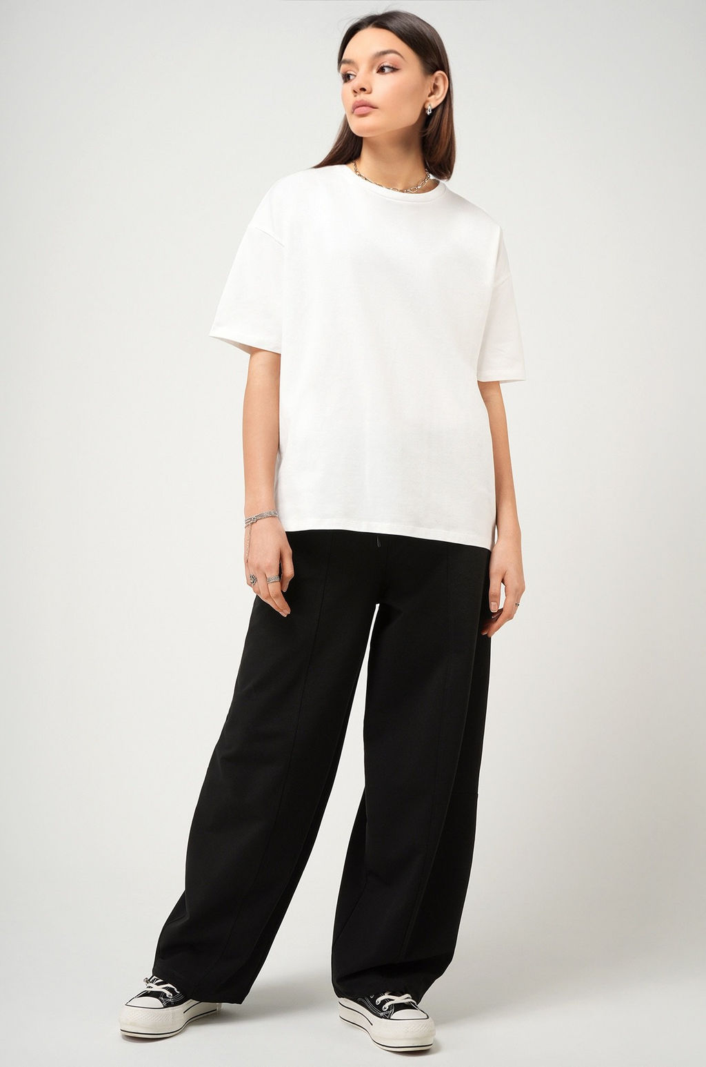 Женские брюки-багги из футера Happyfox фото 8