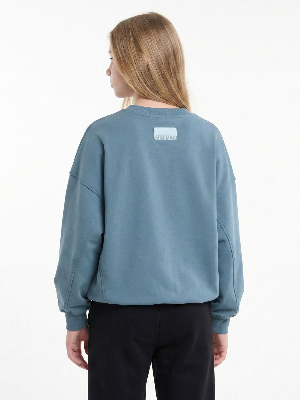 Свитшот оверсайз для девочки 22-3621 хаки - Mini maxi фото 2