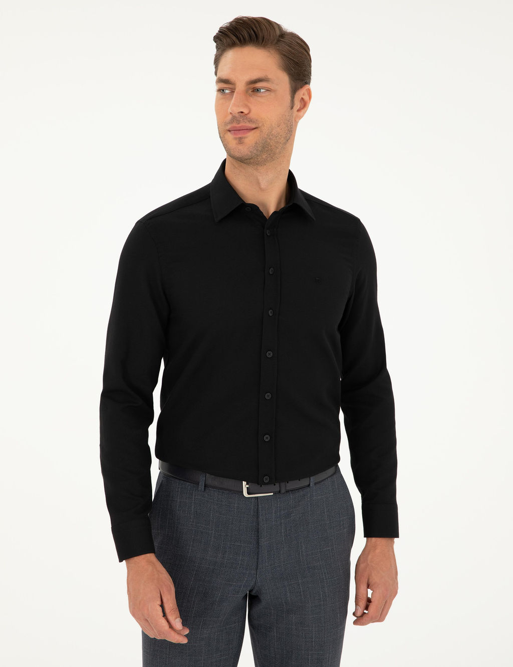Siyah Slim Fit Arm_rl_ Uzun Kollu G_mlek - Pierre cardin фото 3