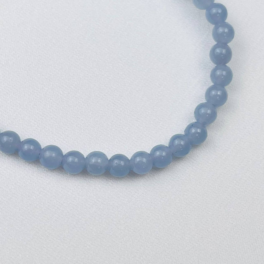 Браслет детский из Ангелита, Аметиста и Розового кварца со вставкой Сердце - Радуга самоцветов фото 4