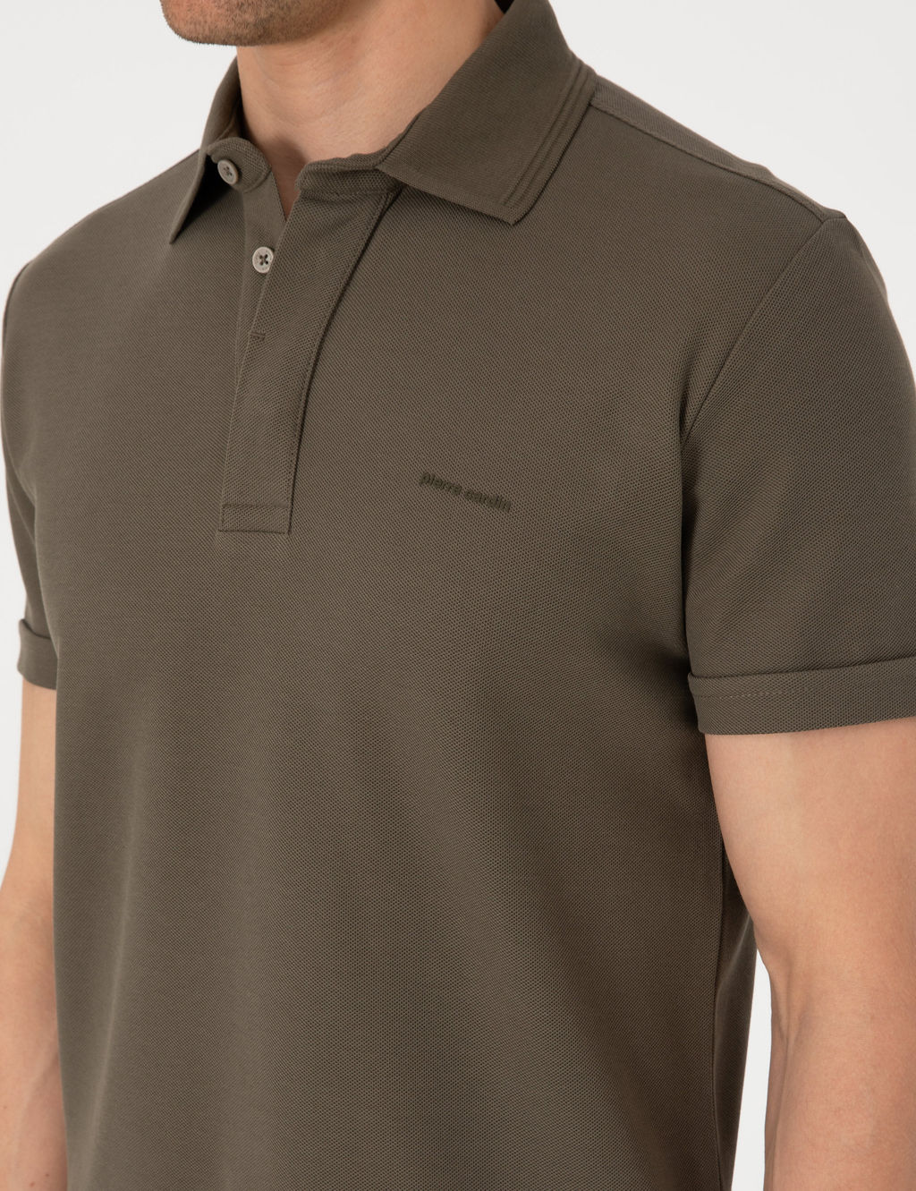 Haki Slim Fit %100 Pamuk K_vr_lmaz Amerikan Pike Polo Yaka Basic Ti__rt