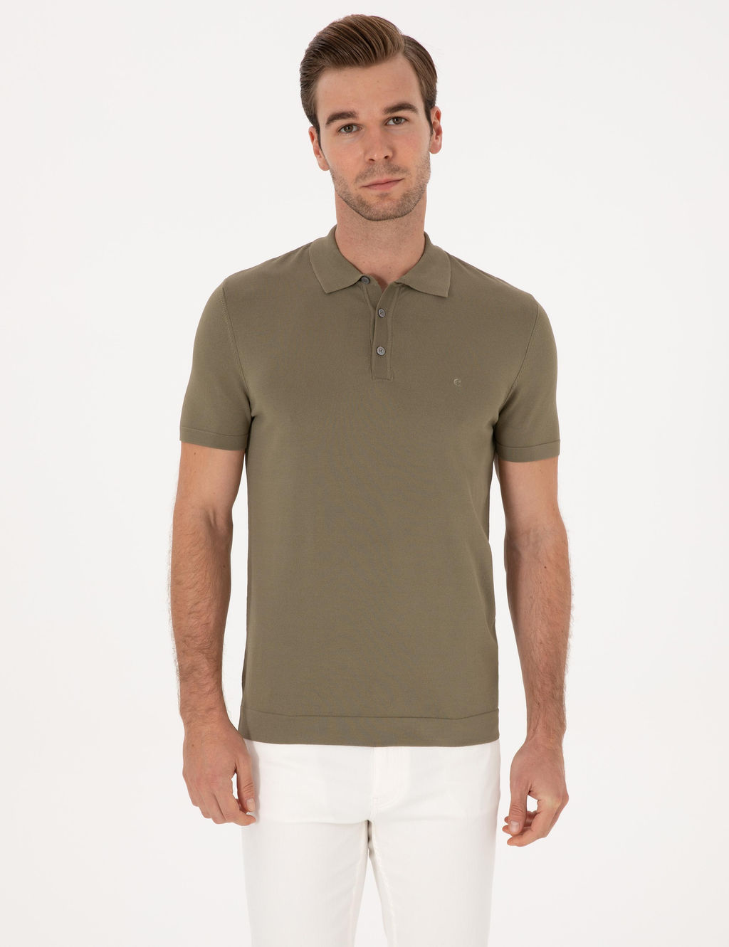 Haki Slim Fit Kazak