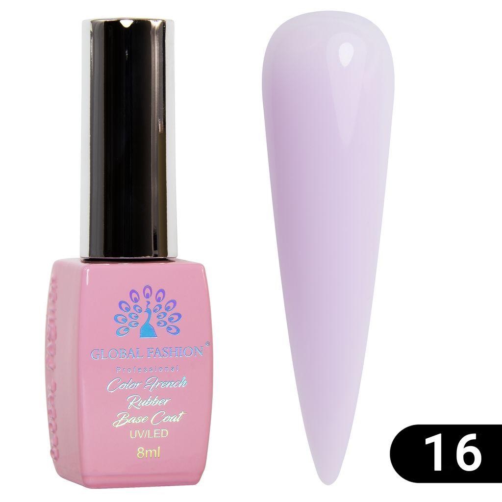 Цветная френч база для гель лака Global Fashion, Color French Base Coat 8 мл, 16  фото 4