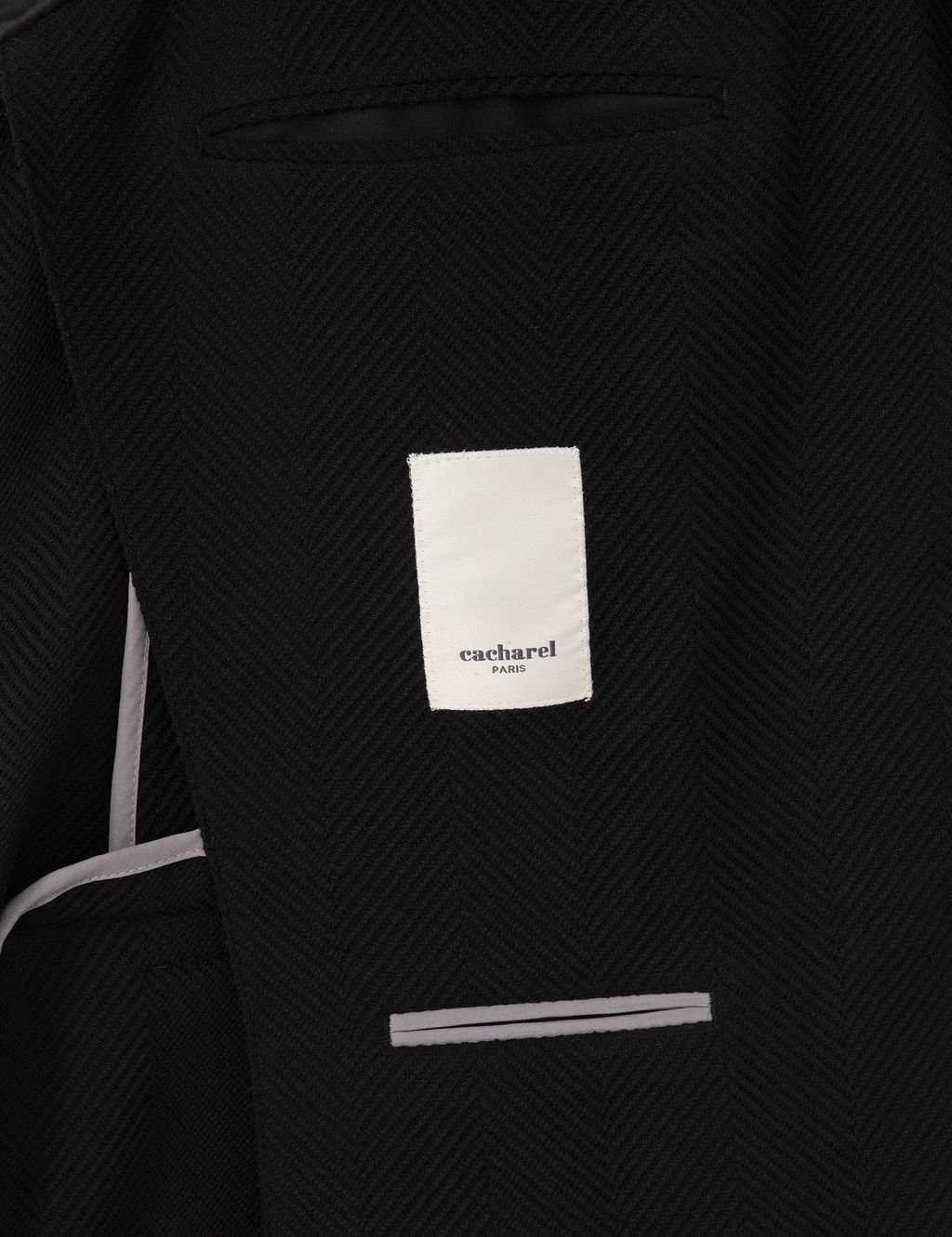Siyah Slim Fit Y_n Kar___ml_ K_rlang__ Yaka Bal_k S_rt_ Blazer Ceket - Cacharel фото 6