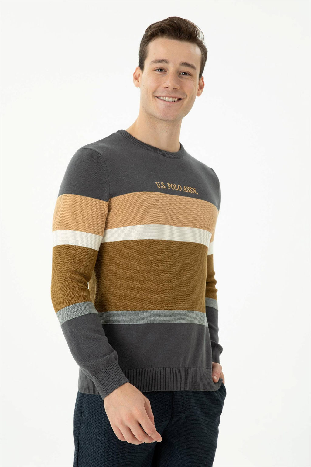 Мужской свитер антрацитового цвета - U.s. polo assn фото 3