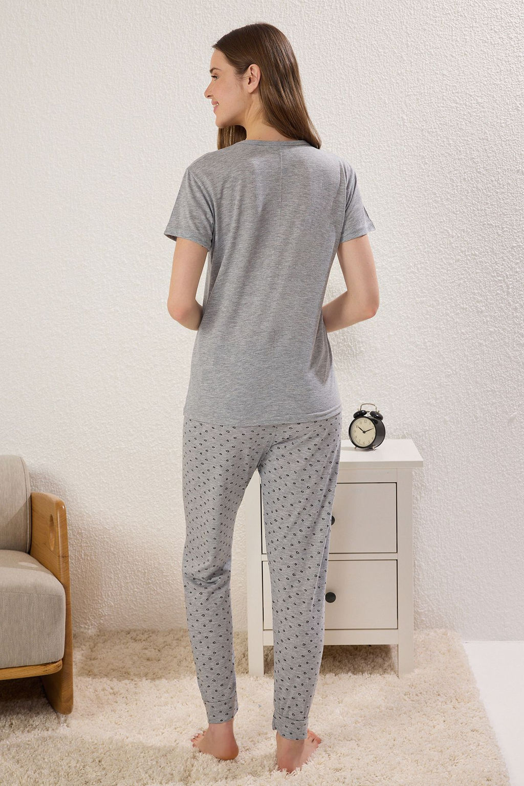 Trendyolmilla Ac?k Pembe Pamuklu Galaksi ve Slogan Bask?l? Orme Pijama Tak?m? THMSS25PT00385  фото 8