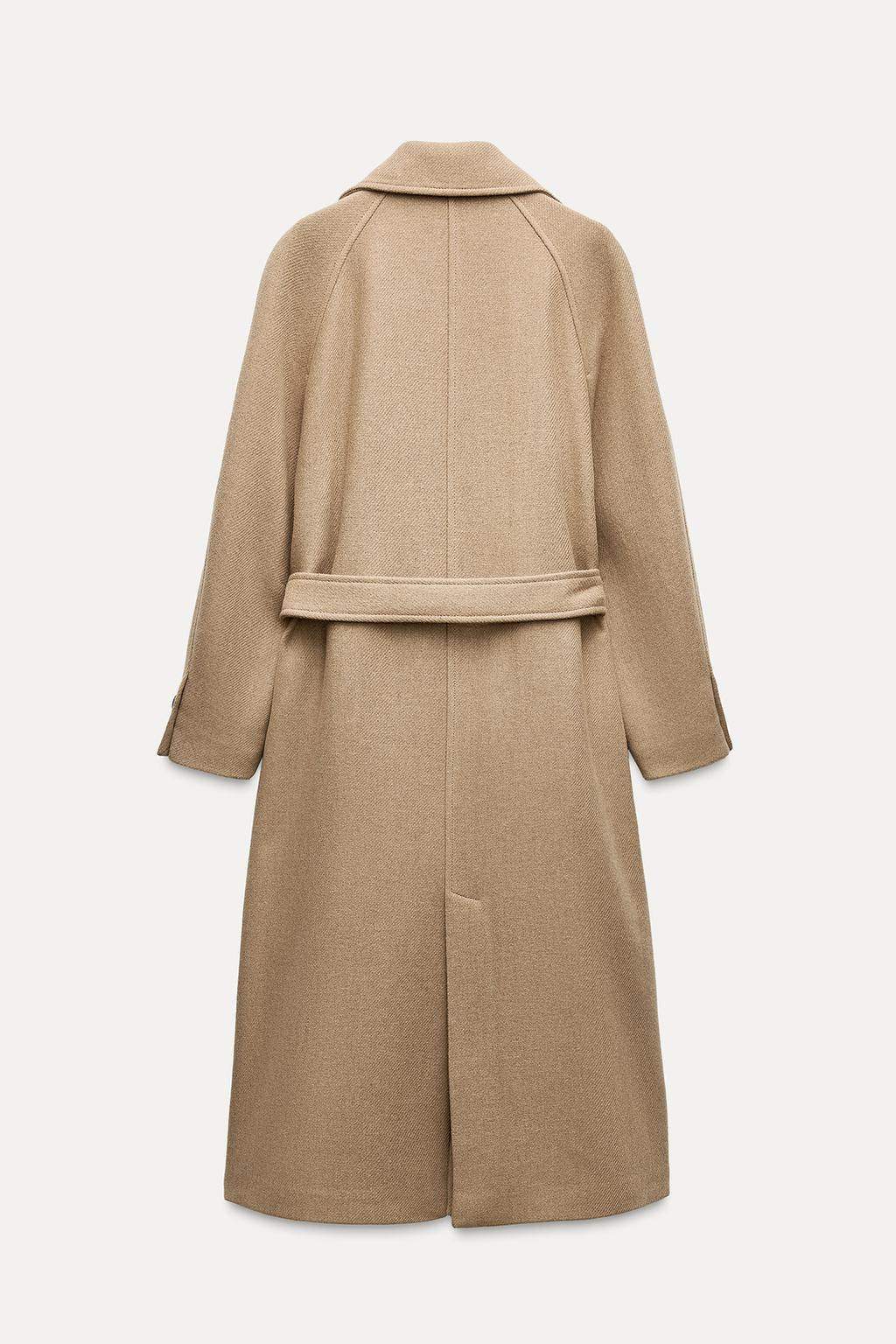 LONGLINE BELTED WOOL BLEND COAT - Zara фото 8