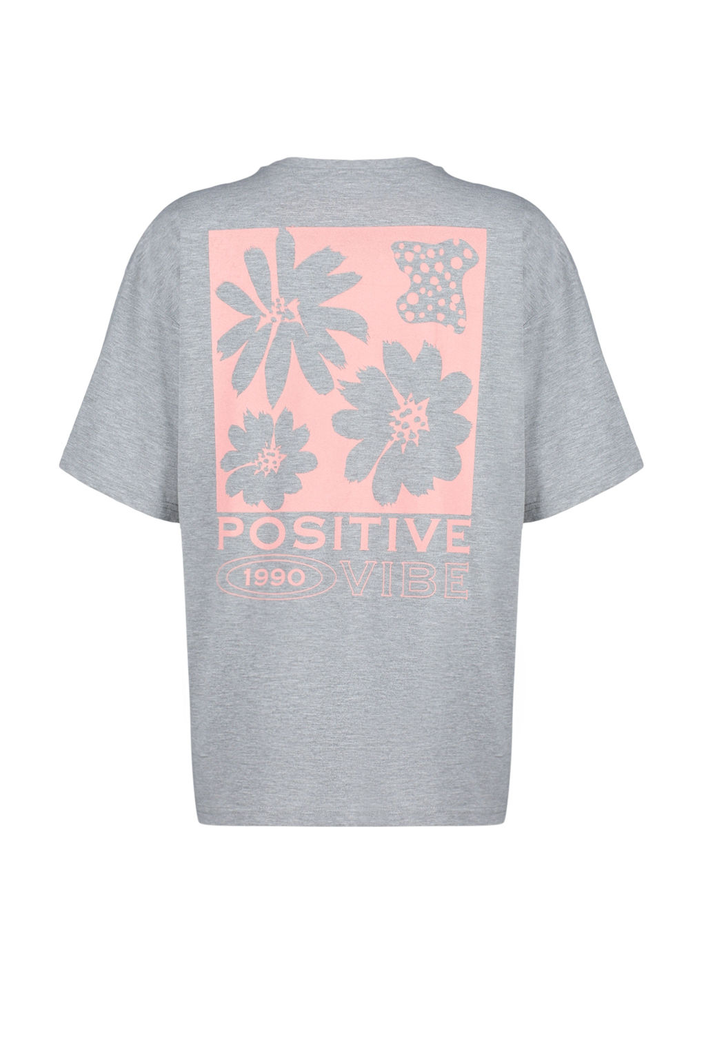 TRENDYOLMILLA Lacivert %100 Pamuk S?rt Bask?l? Oversize/Genis Kal?p Bisiklet Yaka Orme T-Shirt TWOSS23TS00321  фото 8