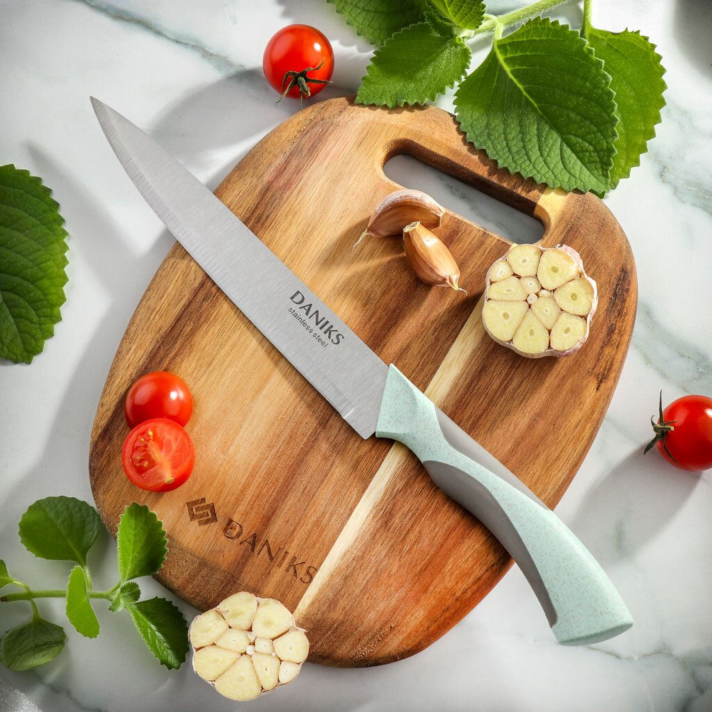 Нож кухонный разделочный Gusto сталь, 20см, YW-A377B-SL (386525) /DANIKS/  фото 3