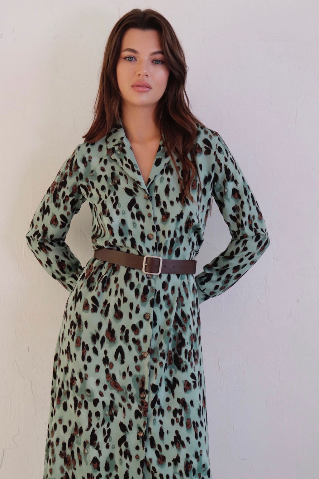 Платье-рубашка с английским воротником принт - Martichelli фото 132