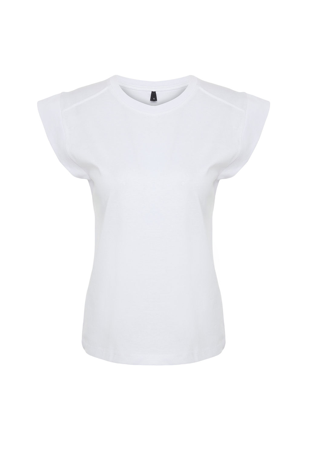 TRENDYOLMILLA Beyaz Ribana Detayl? Ay Kol Basic Orme T-Shirt TWOSS24TS00008  фото 12