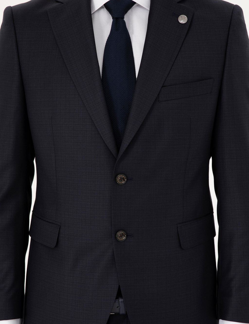 Lacivert Slim Fit Tak_m Elbise