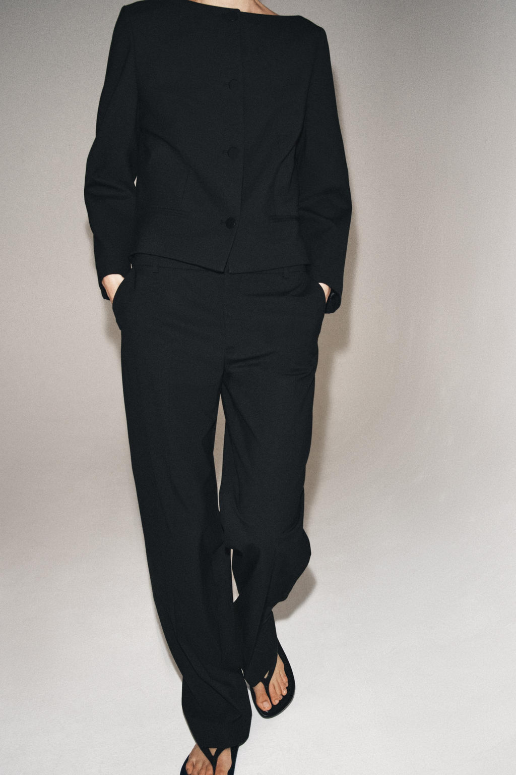 CHAQUETA BOTONES ZW COLLECTION / Negro