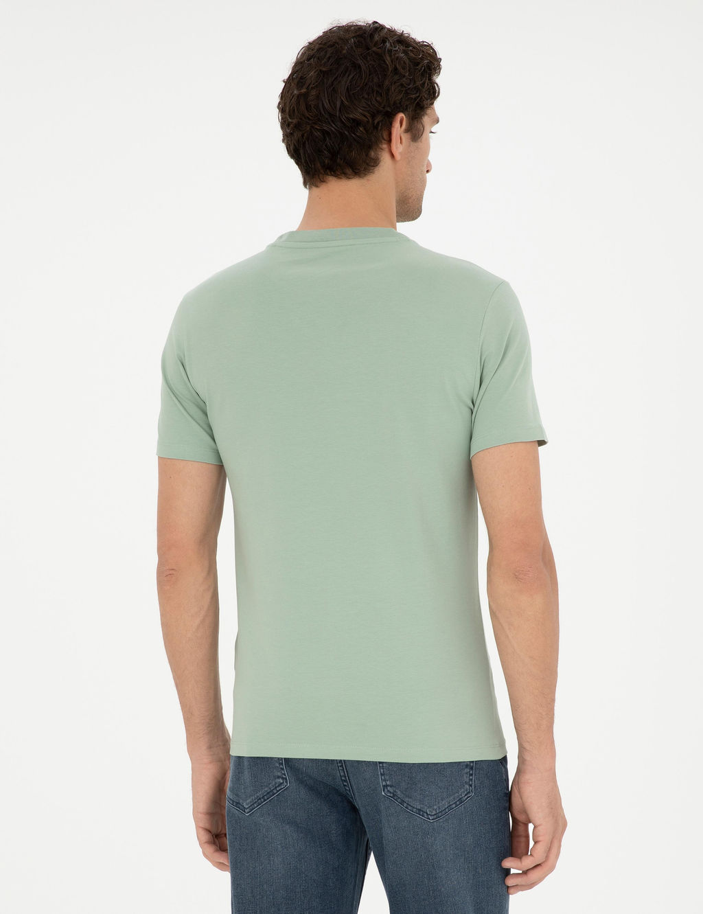 Haki Slim Fit Bisiklet Yaka T-shirt