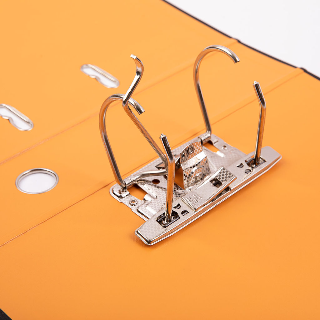 Expert Complete BLACK&COLOR Регистратор PVC, 2-х стороннее покрытие, мет.уг. 75 мм 10 шт. Trend A4 арочный механ. лён черный/оранжевый ЕС100262112