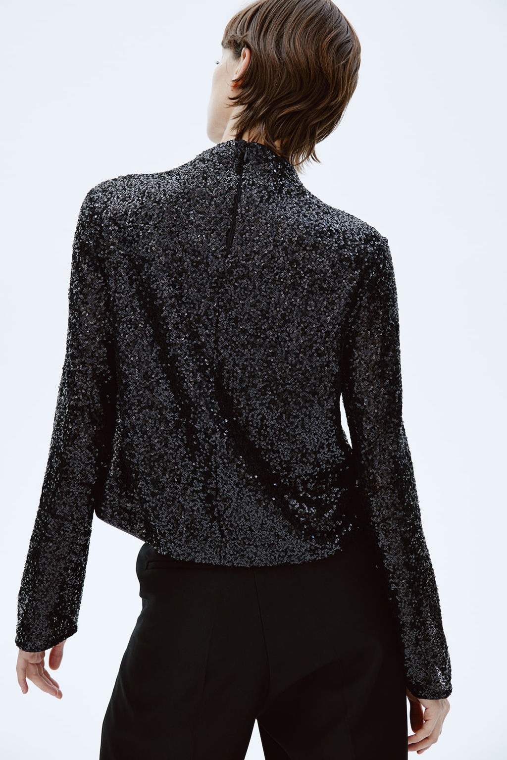 Sequined turtleneck top - H&m фото 7