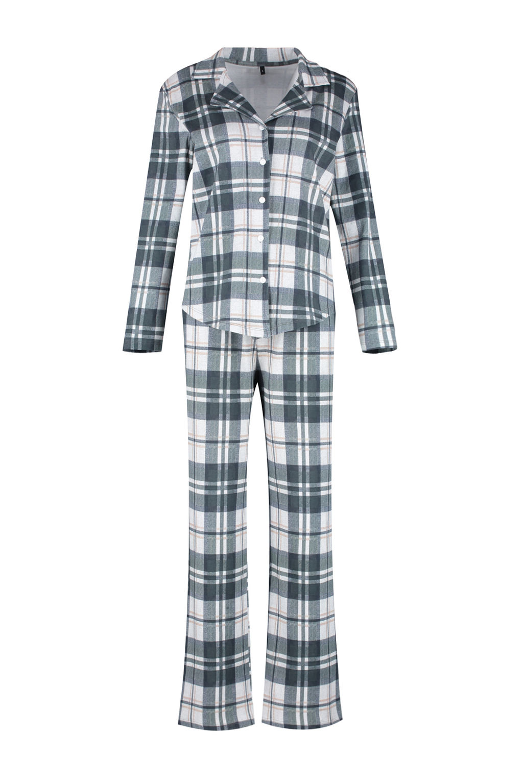 Cok Renkli %100 Pamuk Ekoseli Gomlek-Pantolon Orme Pijama Tak?m? THMAW24PT00251 - Trendyolmilla фото 6