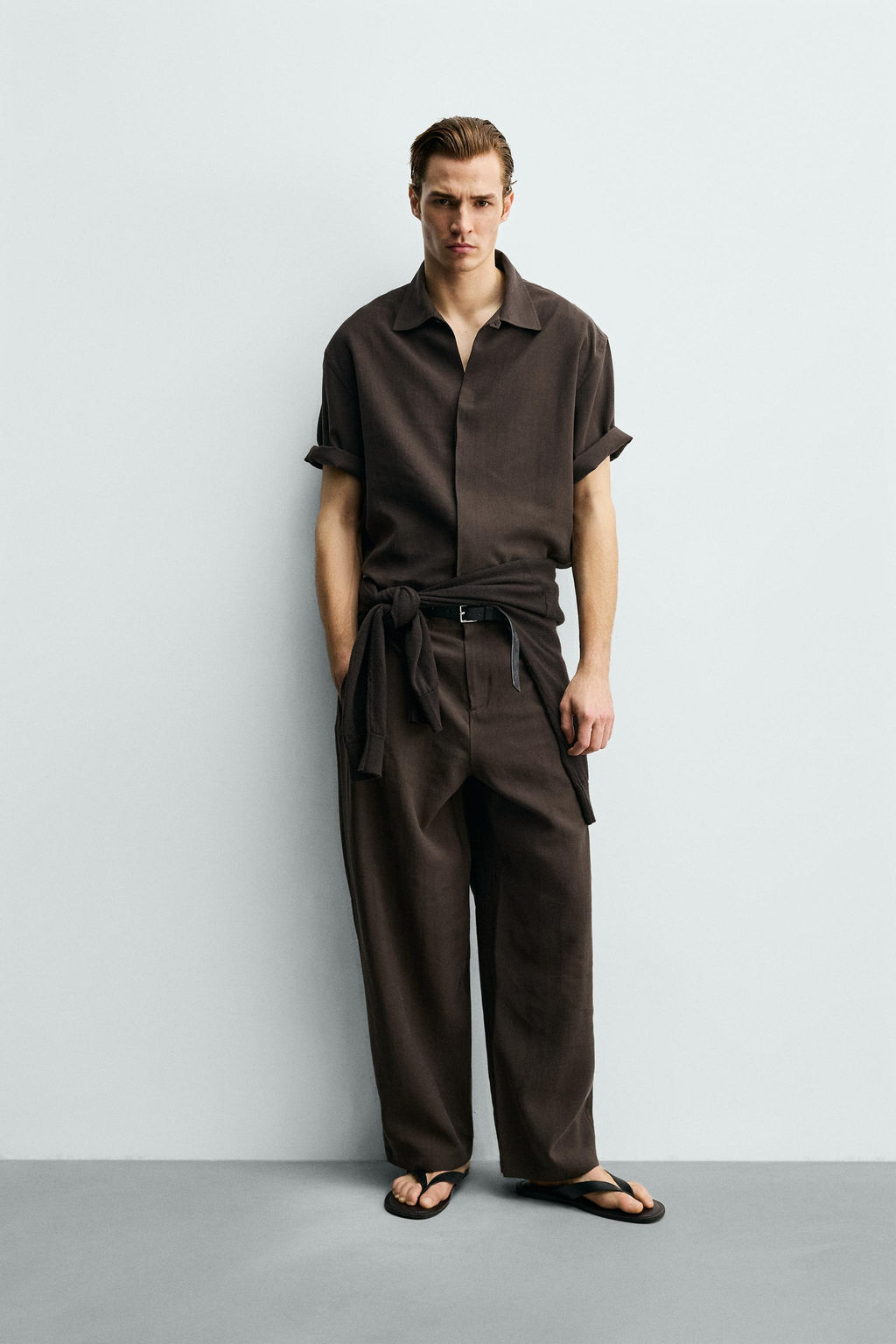 CAMISA FLUIDA RELAXED FIT / Marr?n