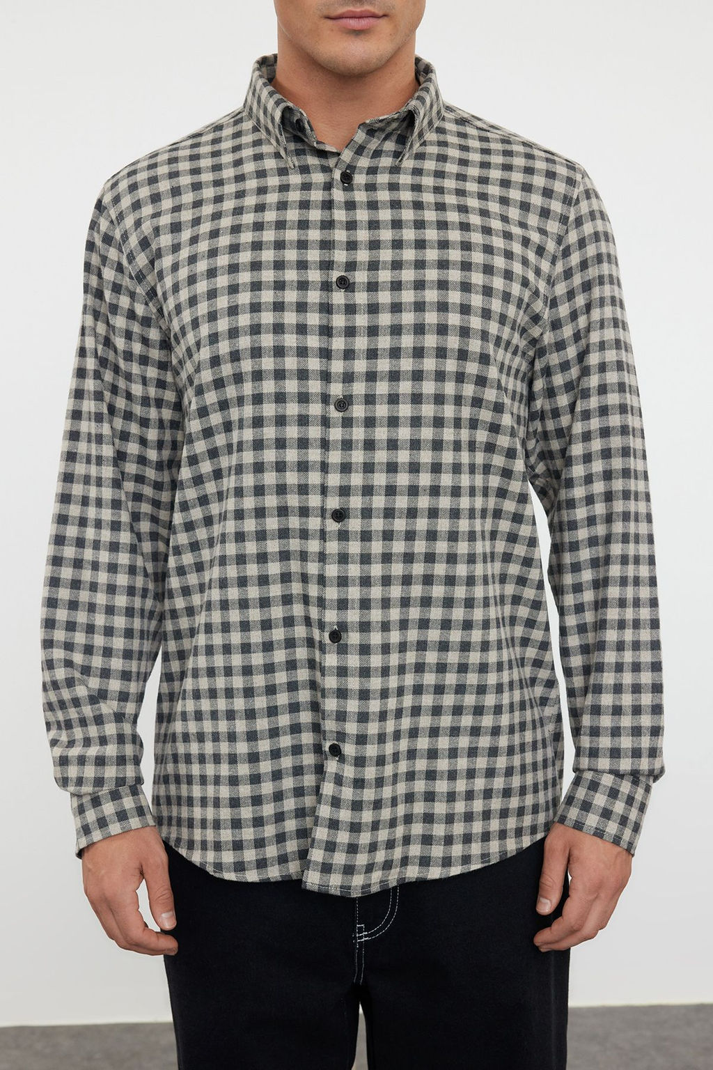 Bej Regular Fit K?sl?k Kareli Ekose Oduncu Gomlek TMNAW25GO00003