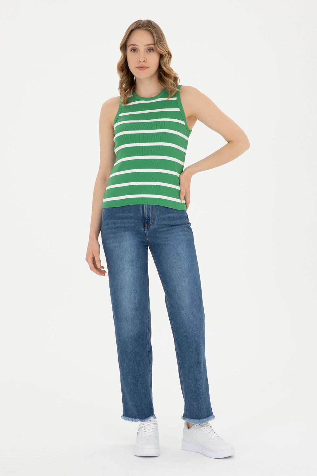 Женская зеленая футболка без рукавов с круглым вырезом Неожиданная скидка в корзине - U.s. polo assn фото 11