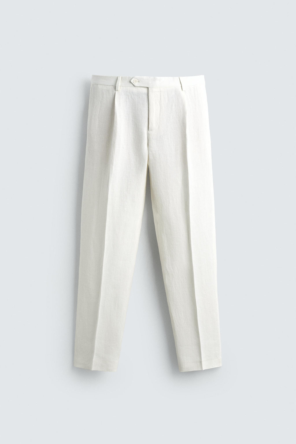 PANTAL?N PLIEGUES TRAJE 100% LINO / Blanco - Zara фото 5