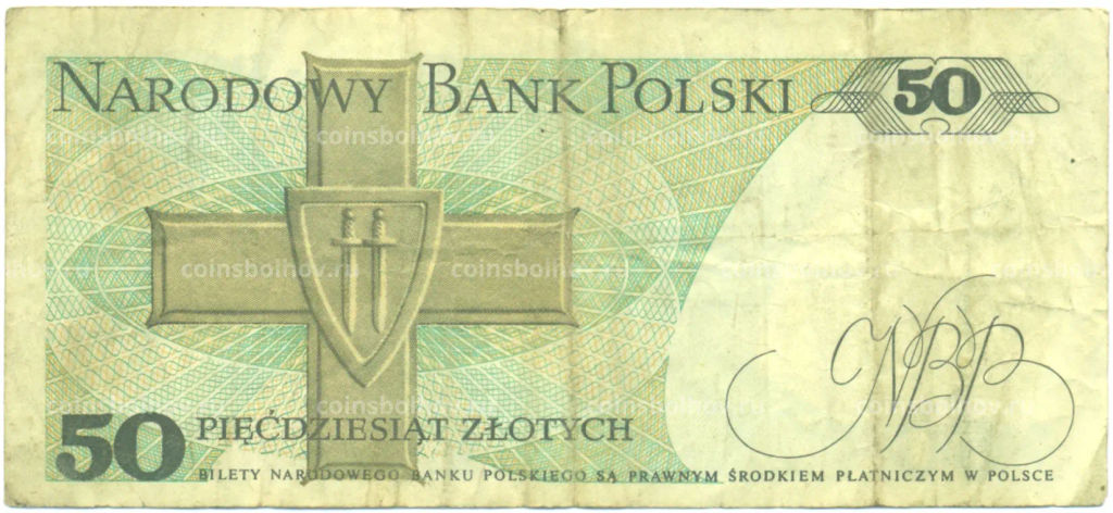 Банкнота 50 злотых 1988 года Польша