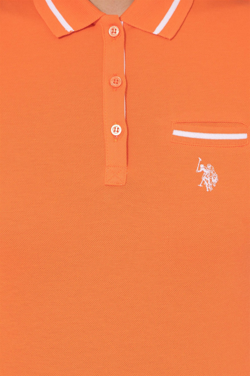 Женская оранжевая футболка с воротником-поло Неожиданная скидка в корзине - U.s. polo assn фото 6