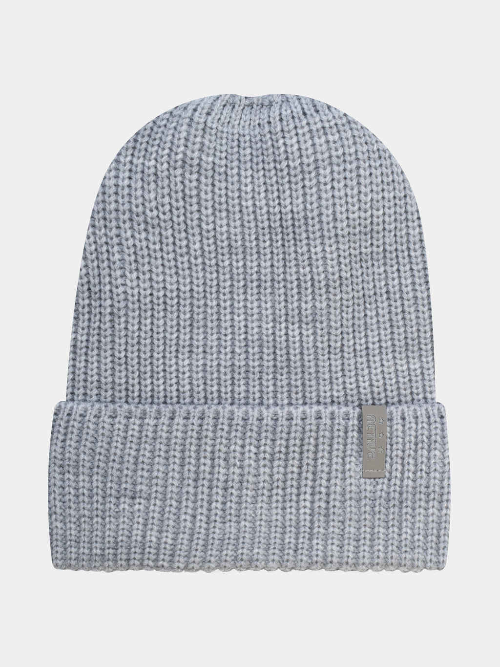 Шапка вязаная светло-серая (56-58)