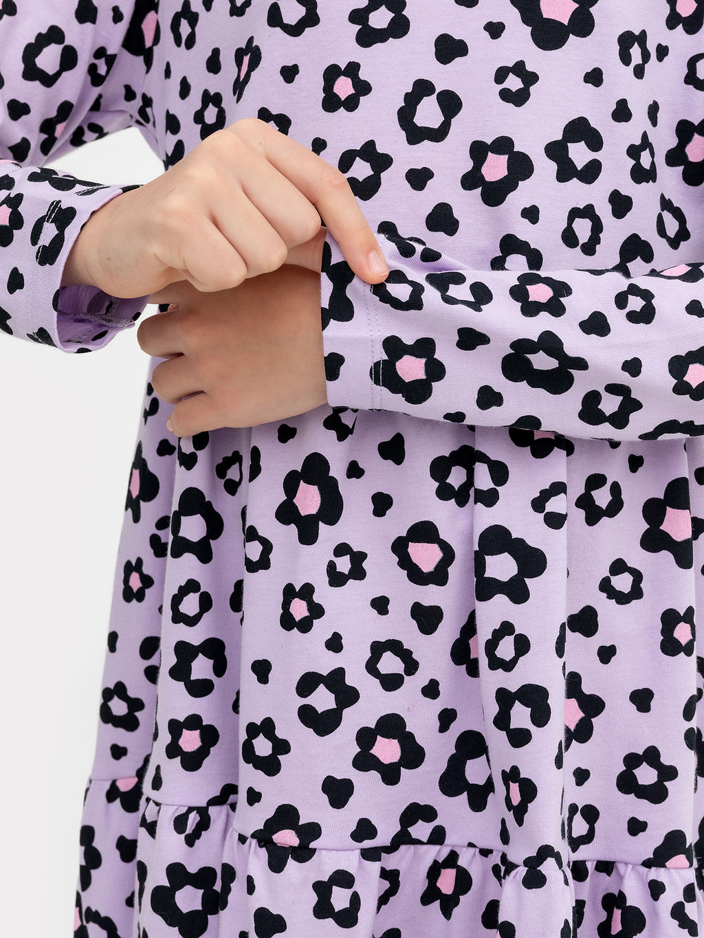 Платье для девочек светло-лиловое с принтом леопард - Mark formelle фото 6