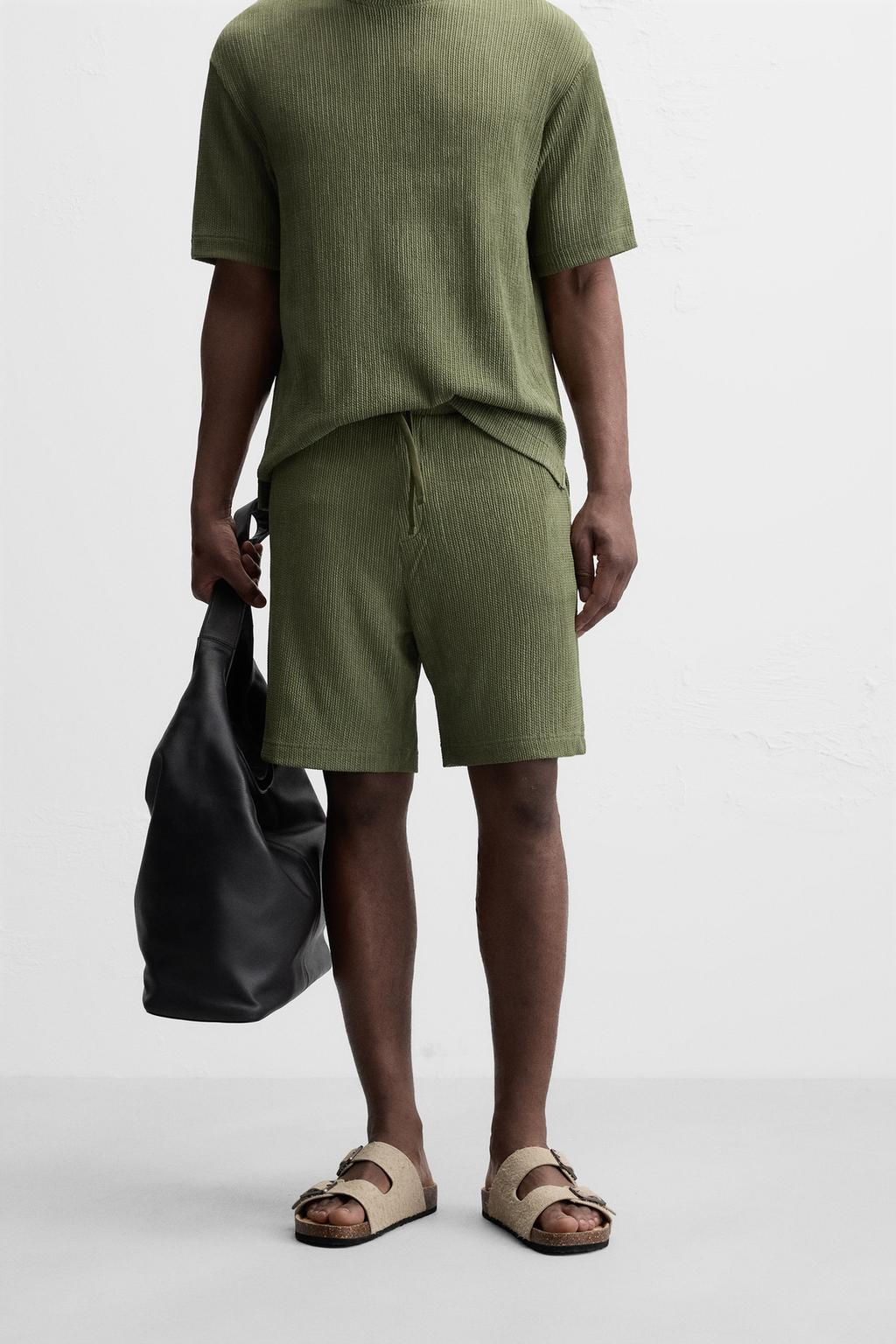 RELAXED FIT JACQUARD BERMUDA SHORTS - Zara фото 18
