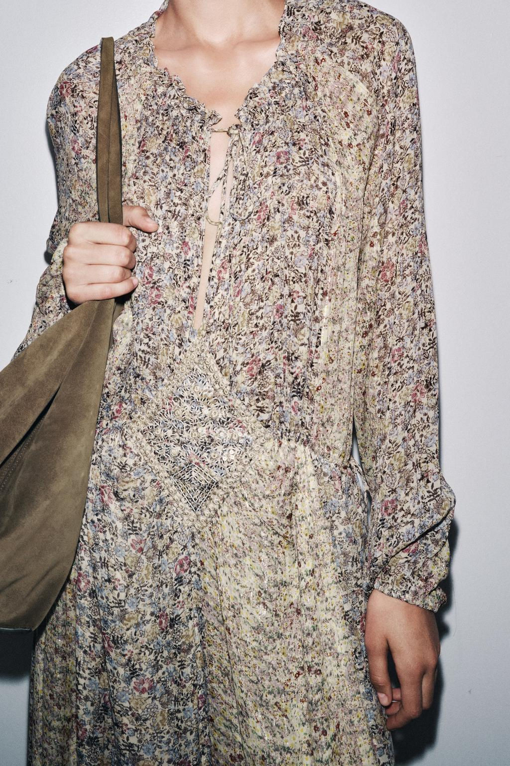 ZW COLLECTION METALLIC THREAD DRESS - Zara фото 3