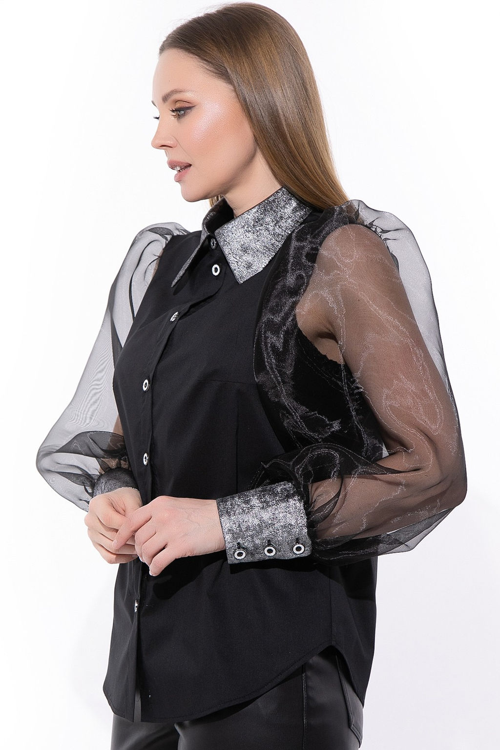 Рубашка Чародейка (чёрный/серебро) - Эльза фото 2