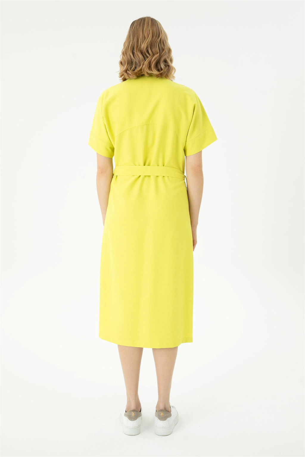 Женское неоново-желтое тканое платье - U.s. polo assn фото 4