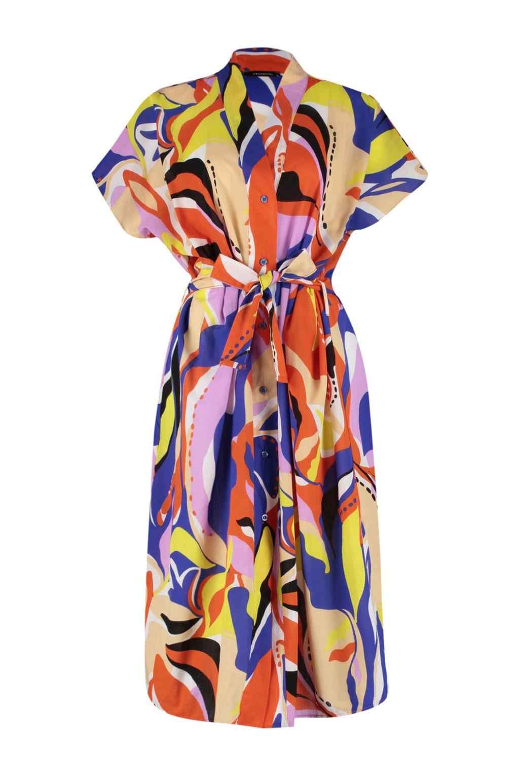 Soyut Desenli Maxi Dokuma %100 Pamuklu Plaj Kimono&Kaftan TBESS23KM00036