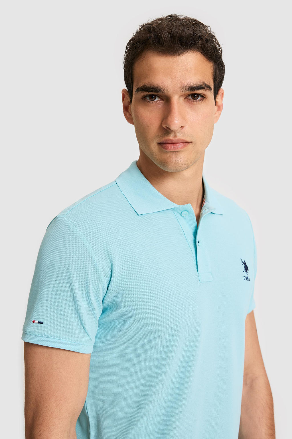 Erkek Slim Polo Yaka Aqua Basic Ti__rt
