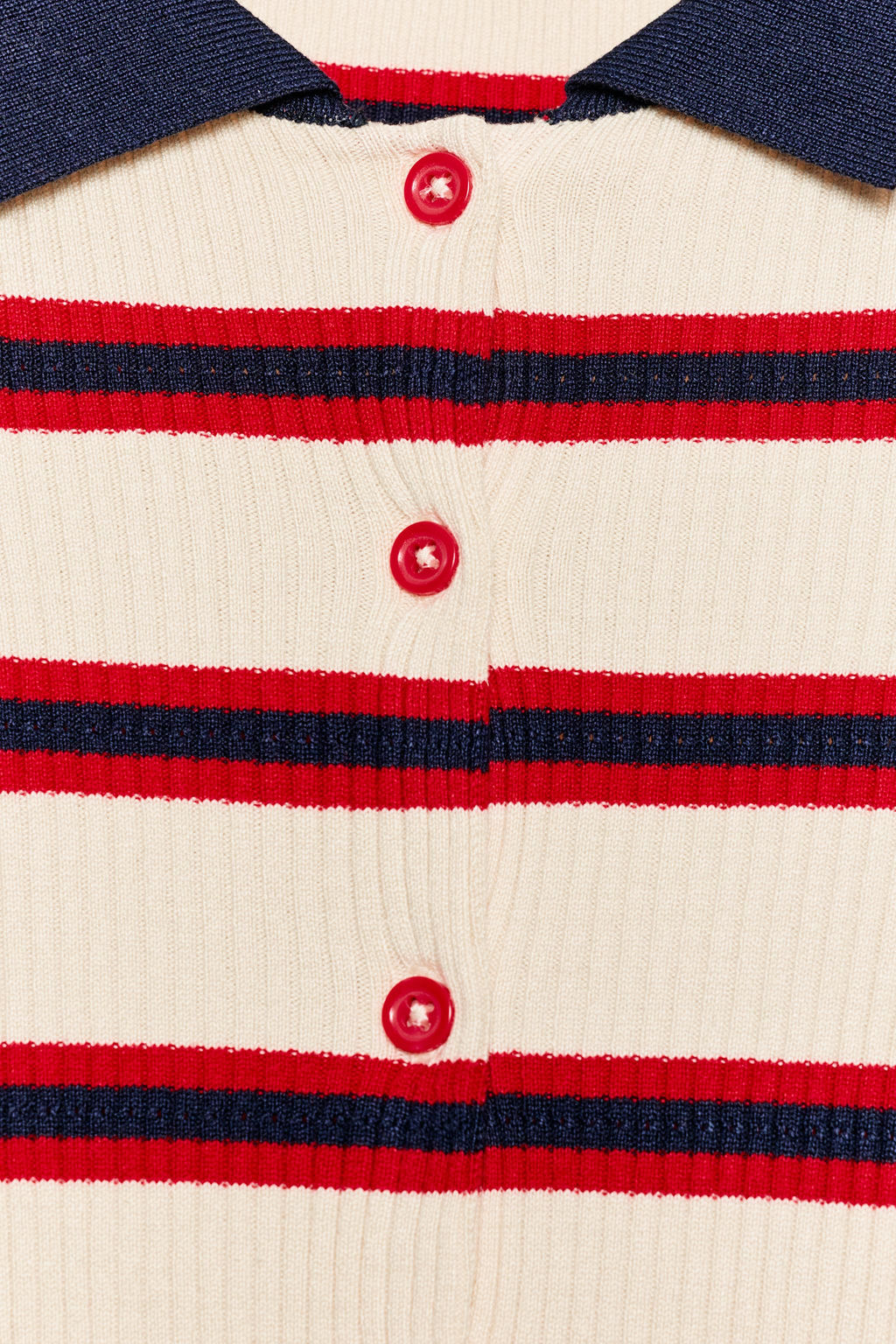 CHAQUETA PUNTO RAYAS / Crudo / Rojo - Zara фото 5