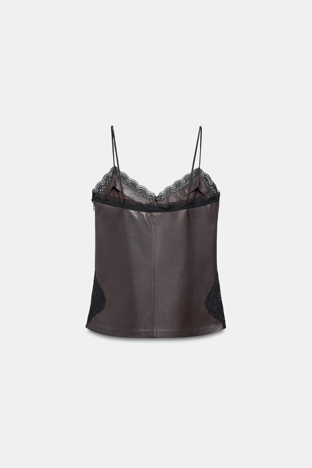 100% LEATHER LACE TOP ZW COLLECTION LIMITED EDITION - Zara фото 8