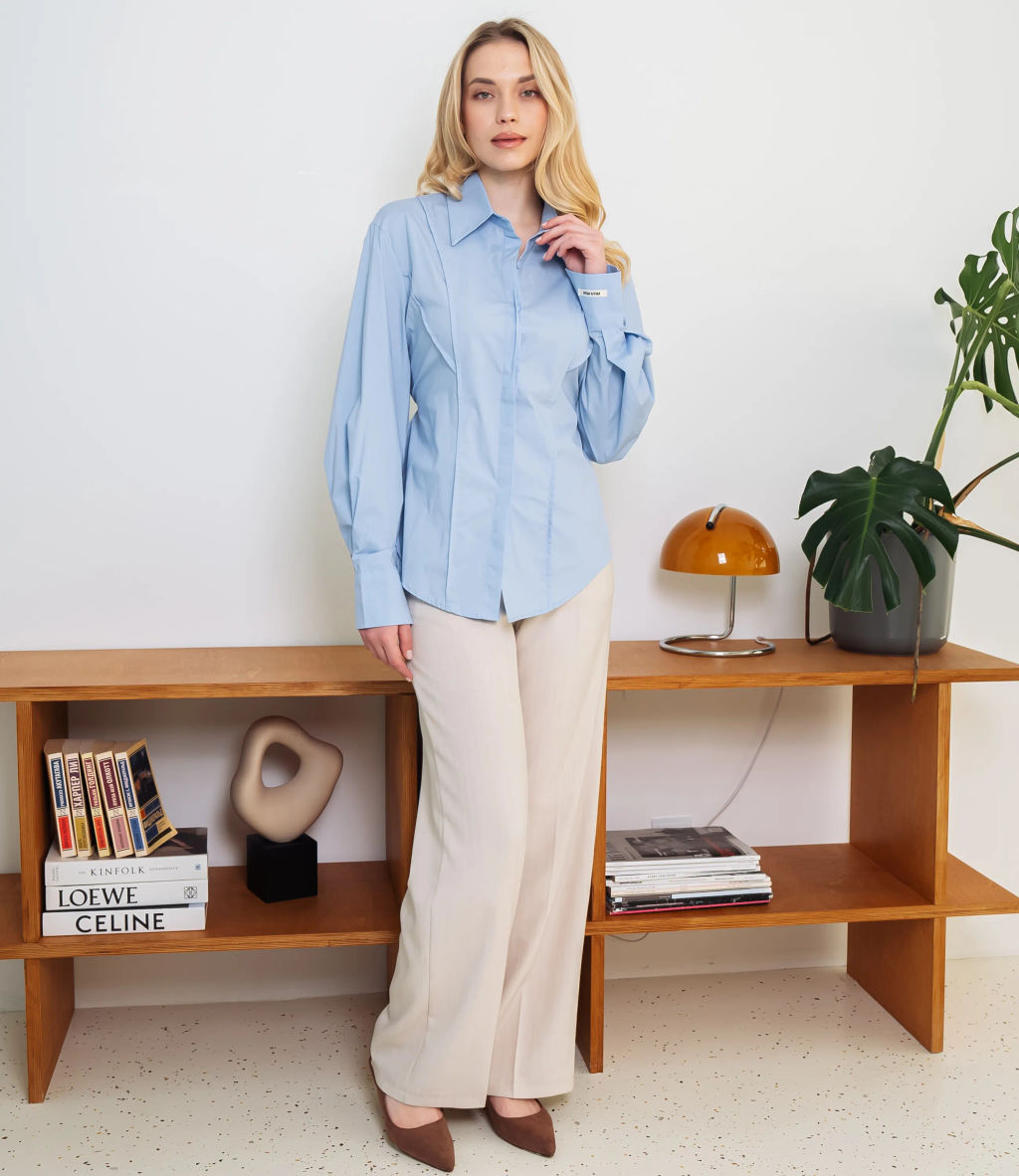 Рубашка #КТ3696, голубой - Dommod фото 4