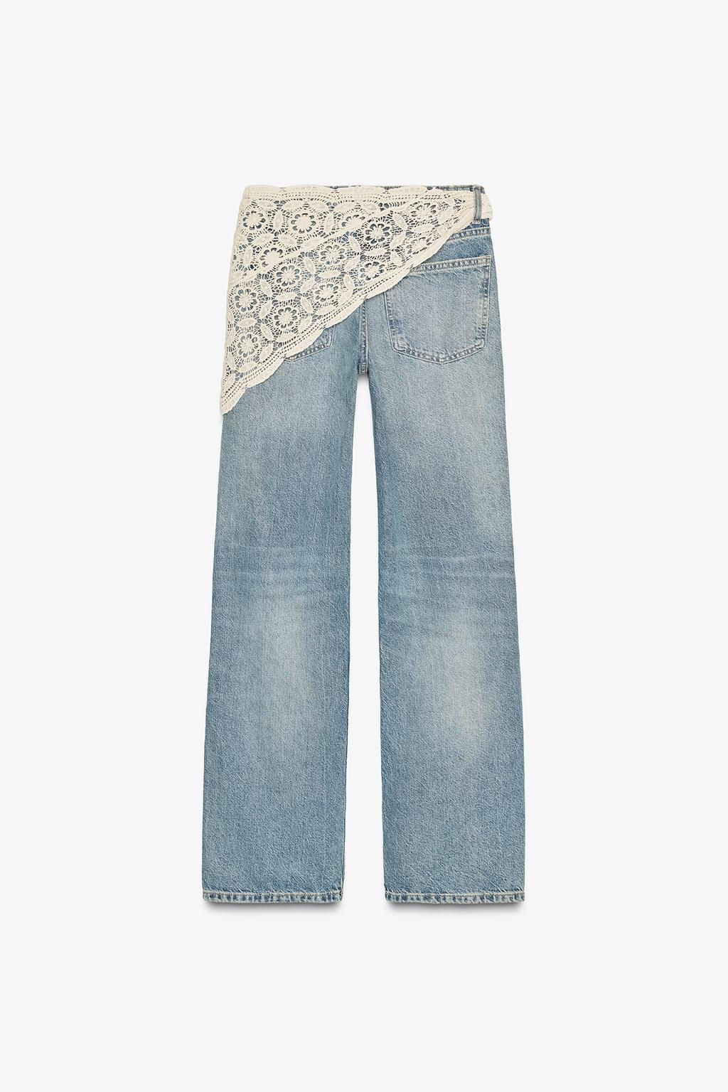TRF WIDE-LEG MID-WAIST SCARF JEANS - Zara фото 9