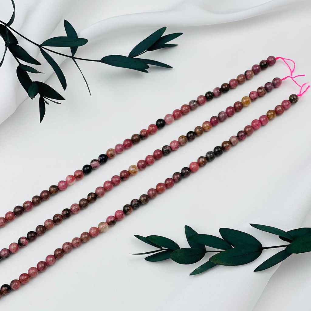 Бусины для украшений из Родонита (62 бусины)