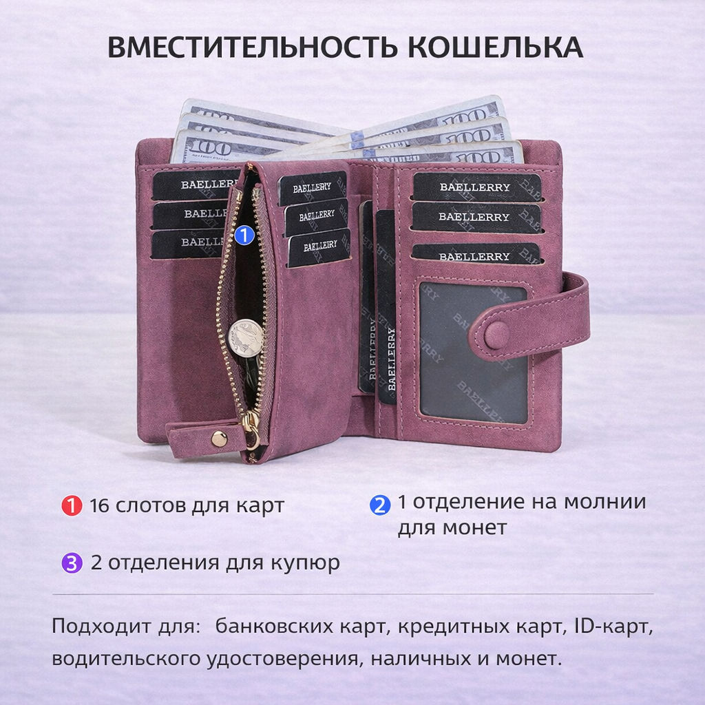 Кошелек W-N2407-Blue