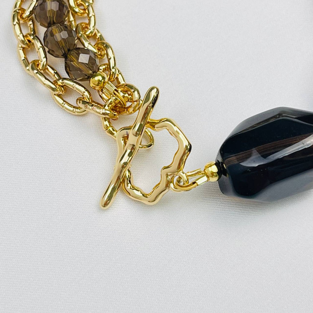 Браслет из Раухтопаза с цепочкой - Радуга самоцветов фото 3